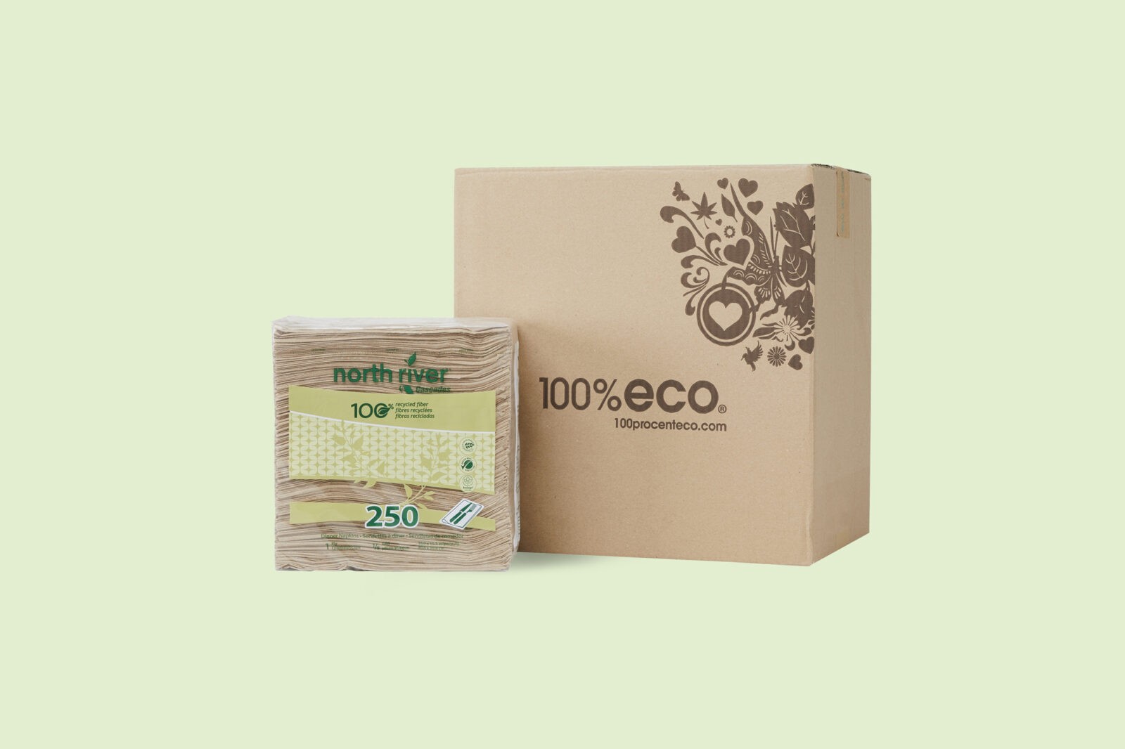 North River Moka ongebleekte eco servetten (4 stuks)