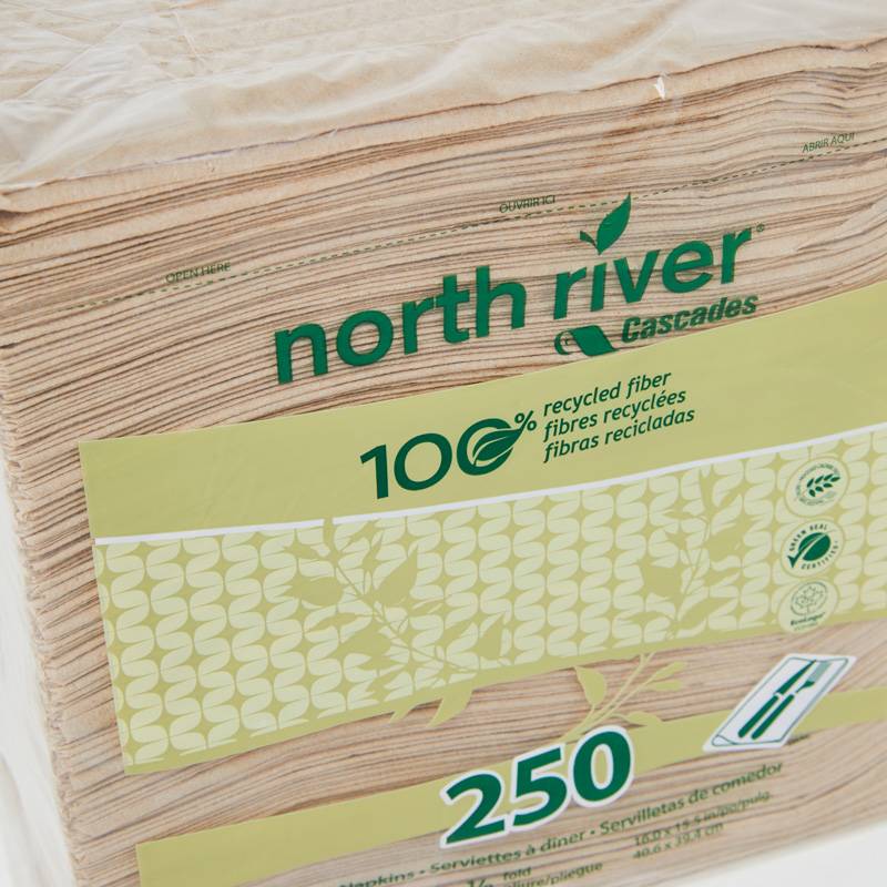 North River ongebleekte eco servetten (moka, 12 stuks) - Afbeelding 2